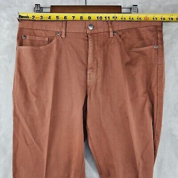 PETER MILLAR Crown Crafted 32x33 Spice Orange 5-Pocket Men's Chino Pants - Picture 5 of 6